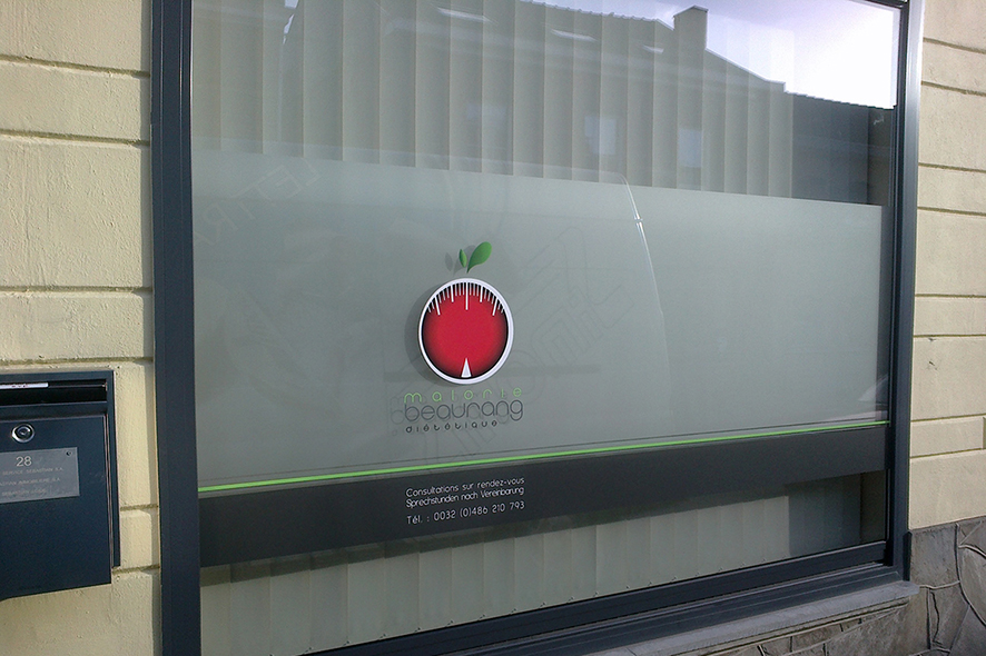 Lettrage vitrine impression digitale